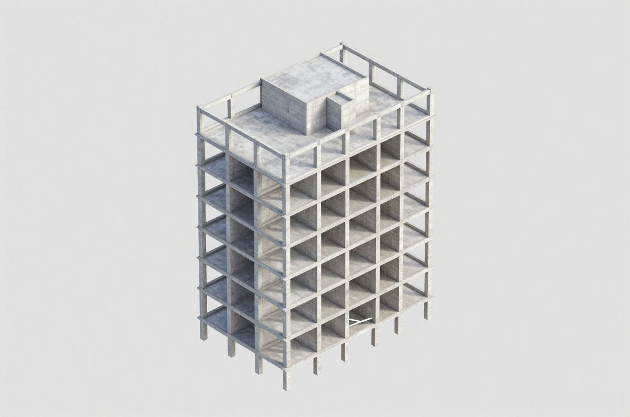 벽식 구조 공동주택 골조 3D BIM 모델