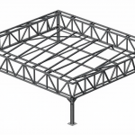 철골 트러스 지붕 골조 3D BIM 모델