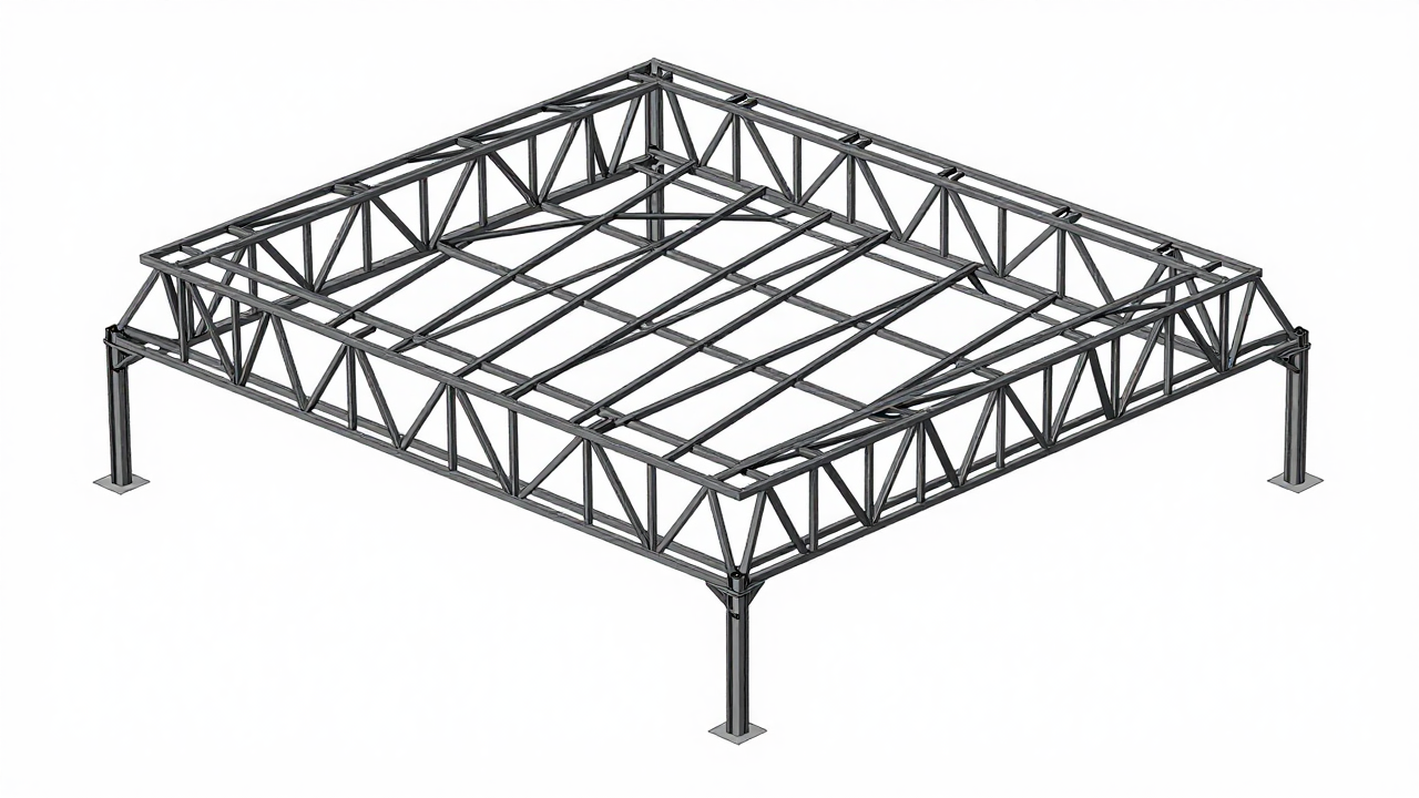 철골 트러스 지붕 골조 3D BIM 모델