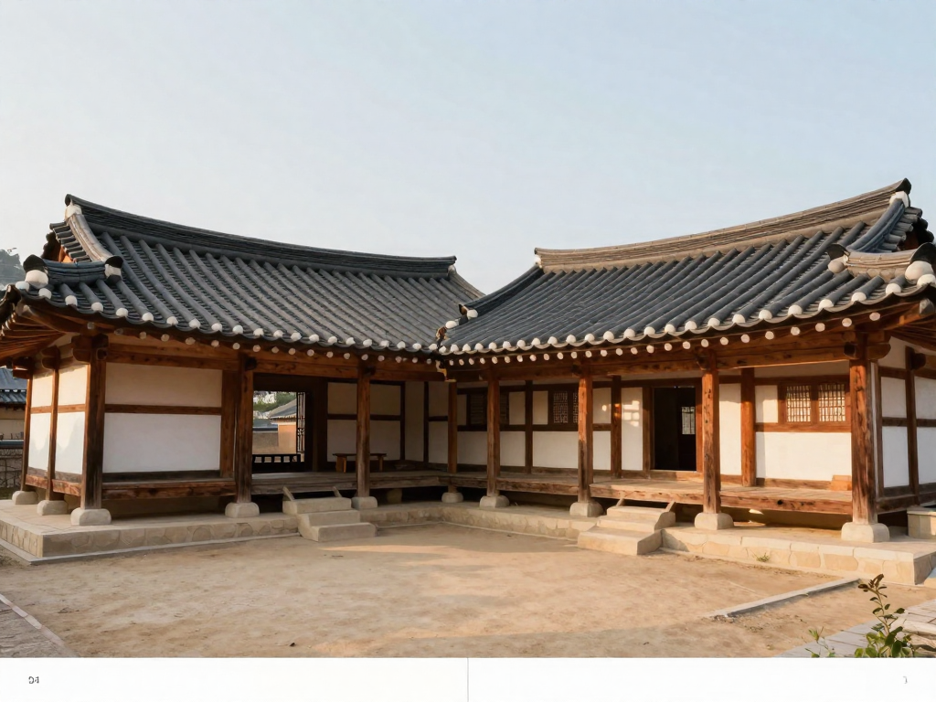 한옥 관련 개념을 보여 주는 자체 제작 예시 이미지 1