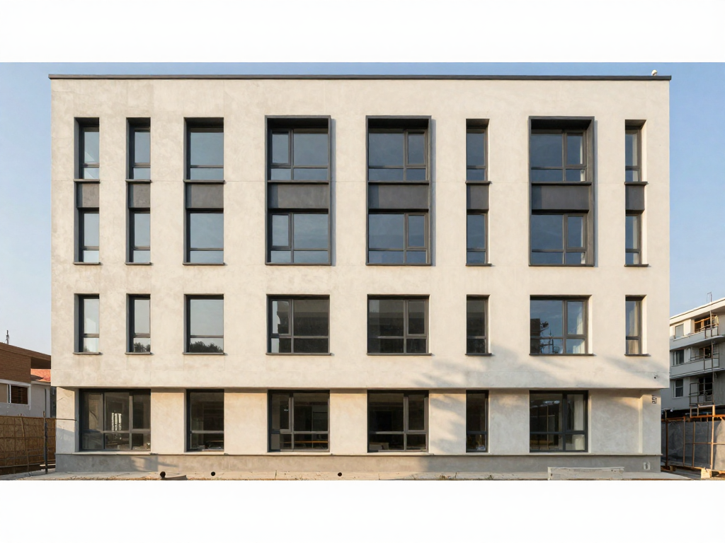 드라이비트 (외단열 미장 마감, EIFS) 관련 개념을 보여 주는 자체 제작 예시 이미지 1
